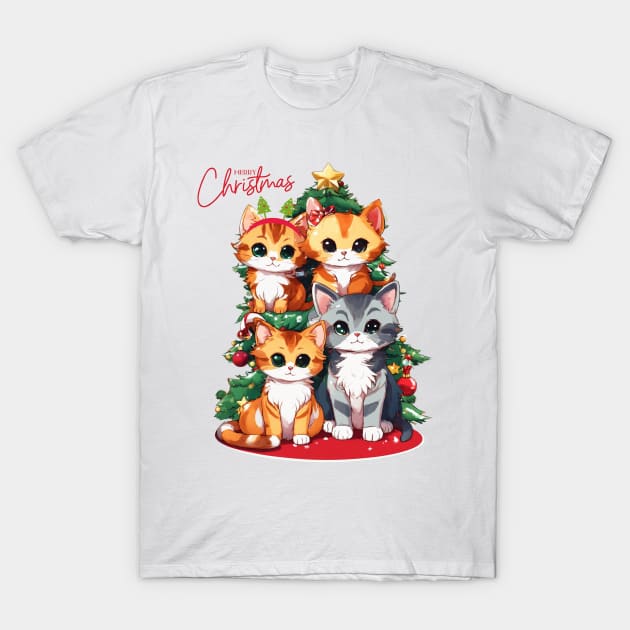 Christmas Cat T-Shirt by DMS DESIGN